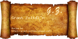 Grant Zoltán névjegykártya